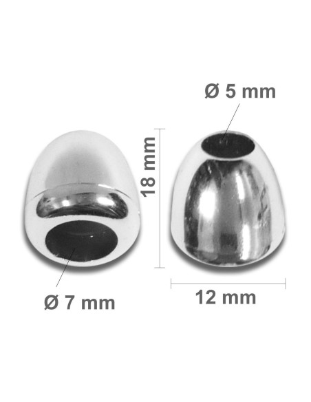 Plastic bell tip for cords - Silver