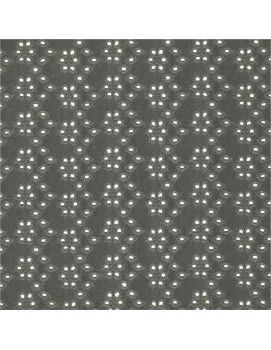Stretchable English embroidery fabric - Dark khaki