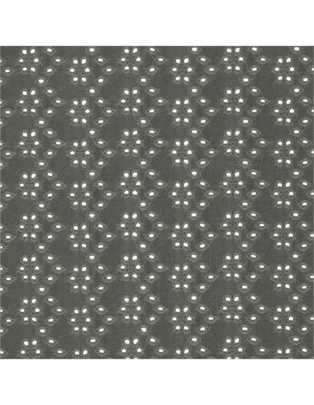 Stretchable English embroidery fabric - Dark khaki