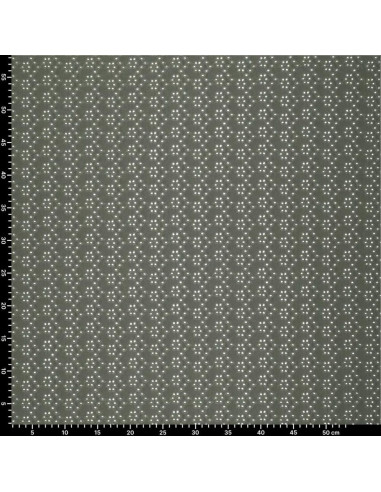 Stretchable English embroidery fabric - Dark khaki