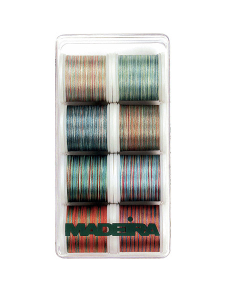 Mini box of Polyneon 40 Multicolor embroidery threads Madeira