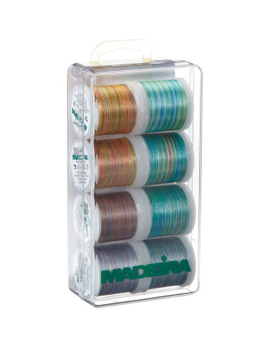 Mini box of Polyneon 40 Multicolor embroidery threads Madeira