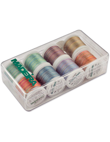 Mini box of Polyneon 40 Multicolor embroidery threads Madeira
