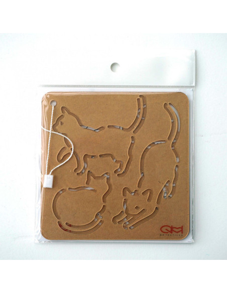 Set of 2 templates for sashiko stencil - Neko