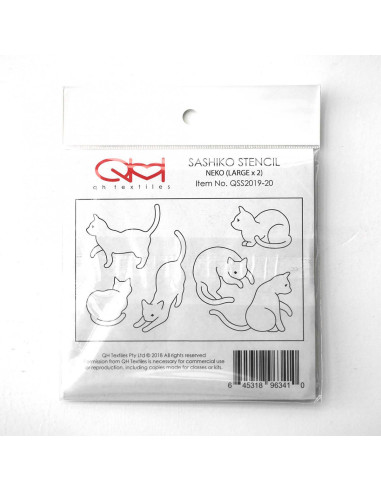 Set of 2 templates for sashiko stencil - Neko