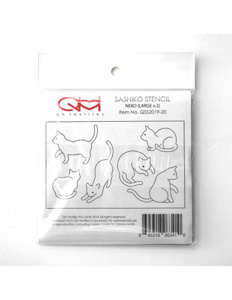 Set of 2 templates for sashiko stencil - Neko