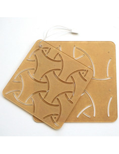 Set of 2 templates for sashiko stencil - Maru-Bishamon