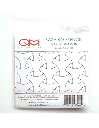 Set of 2 templates for sashiko stencil - Maru-Bishamon