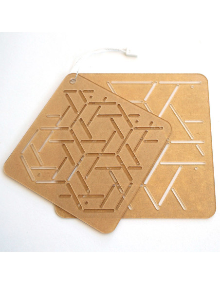 Set of 2 templates for sashiko stencil - Musubi-Kasane-Kikkou