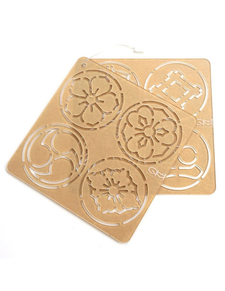 Set of 2 templates for sashiko stencil - Ka-mon