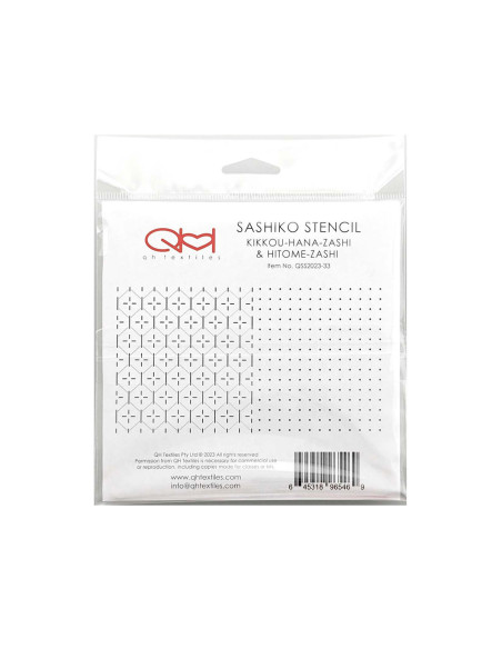 Set of 2 templates for sashiko stencil - Kikkou-Hana-Zashi & Hitome-Zashi