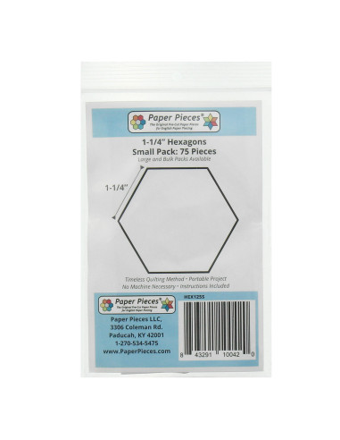 Set of 75 Paper Pieces Hexagons 1-1/4 in