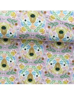 Cotton poplin fabric - Lilac bears