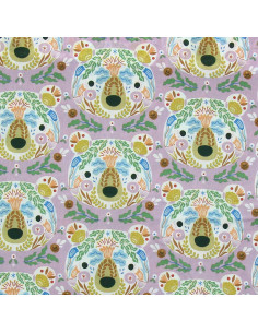 Cotton poplin fabric - Lilac bears 2
