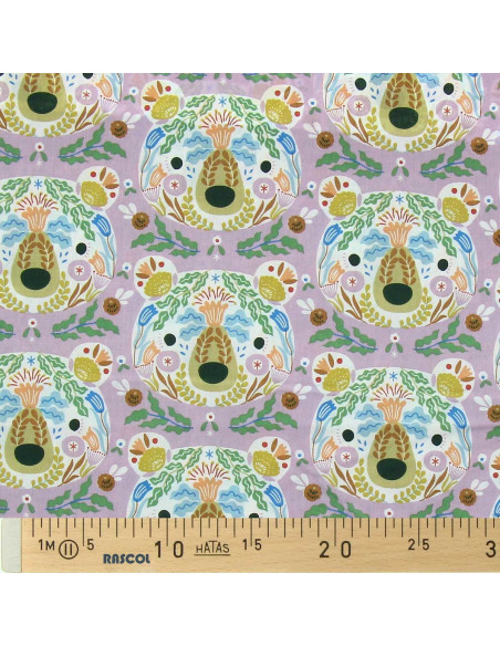 Cotton poplin fabric - Lilac bears
