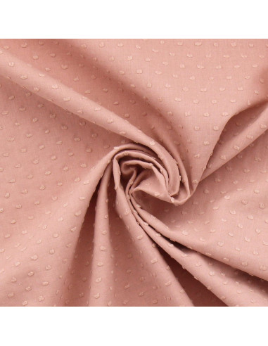 Old rose dotted cotton fabric
