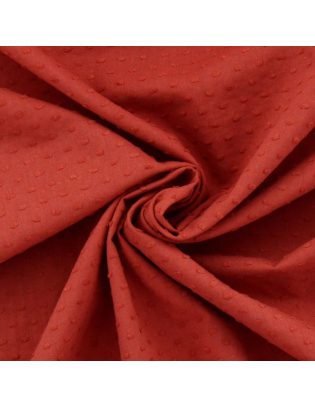 Cotton plumetis fabric - Terracotta