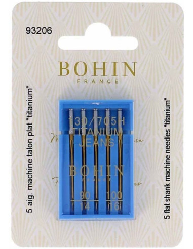 Titanium machine needles special jeans Bohin