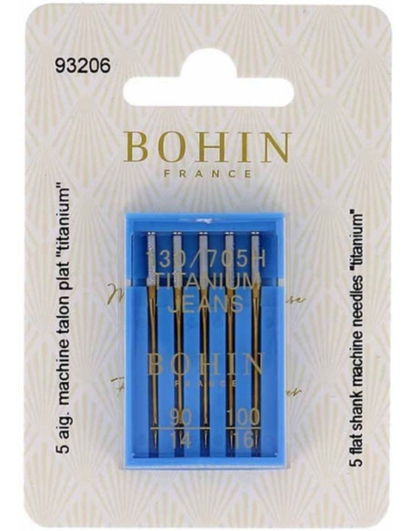 Titanium machine needles special jeans Bohin