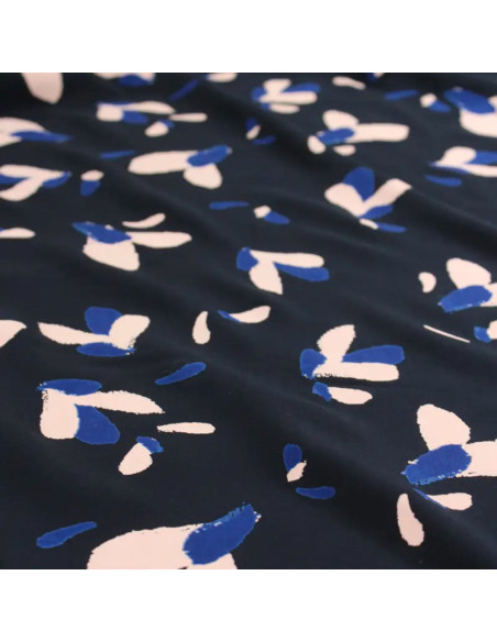 Navy blue viscose poplin fabric - Églantine & Zoé
