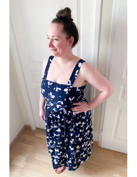 Navy blue viscose poplin fabric - Églantine & Zoé