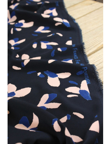 Navy blue viscose poplin fabric - Églantine & Zoé