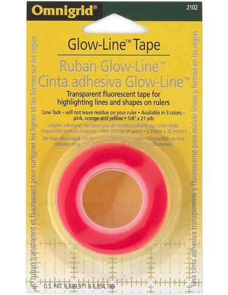Glow-Line Tape for patchwork rulers - 3 rolls