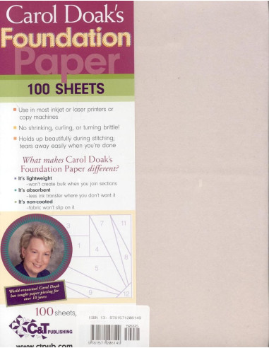 Set of 100 Foundation Paper Sheets by Carol Doak