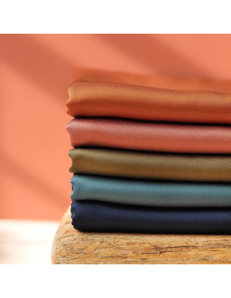 Peacock Viscose Satin Fabric - La Maison Naïve