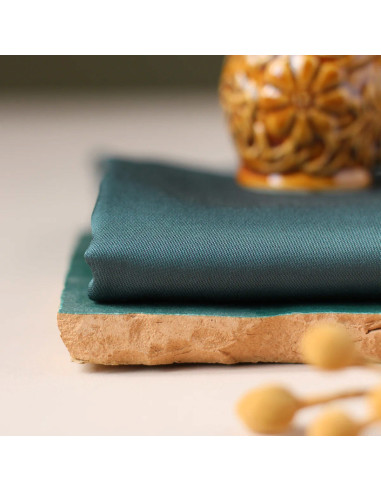 Peacock Viscose Satin Fabric - La Maison Naïve
