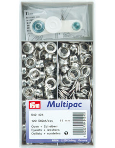120-pack of eyelets with 11 mm washers - Silver