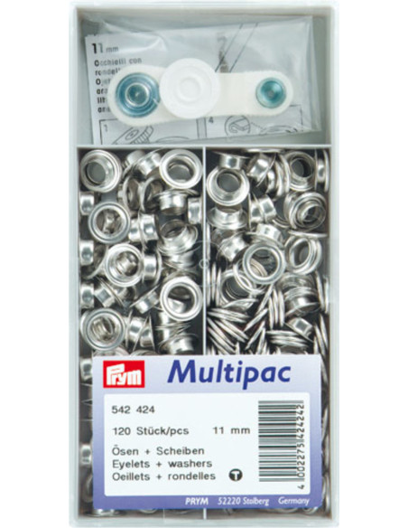 120-pack of eyelets with 11 mm washers - Silver