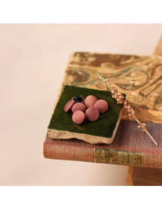 Satin-covered button on stem 10 mm - Sienna
