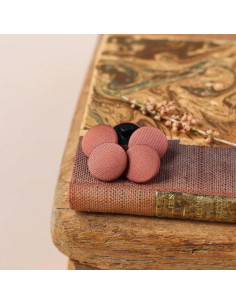 18 mm satin-covered button on shank - Sienna