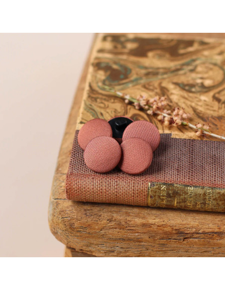 18 mm satin-covered button on shank - Sienna