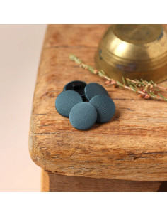18 mm satin-covered button on stem - Peacock