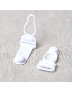 Set of 4 plastic garter loops - White