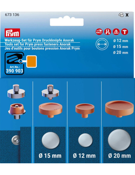 Anorak snap button tool kit