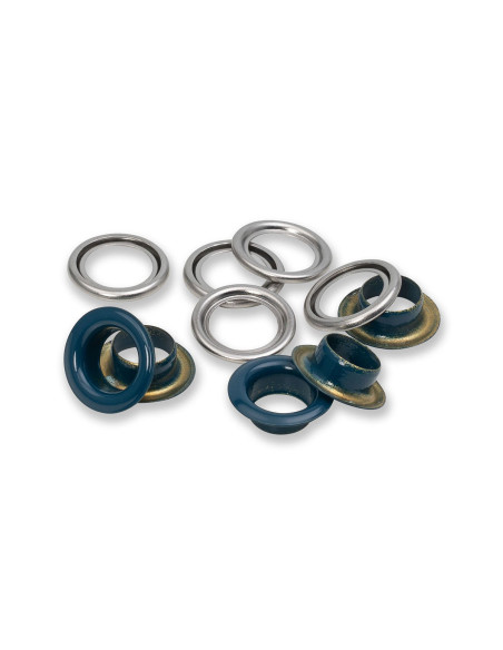 Box of 15 eyelets with 11 mm washers - Navy