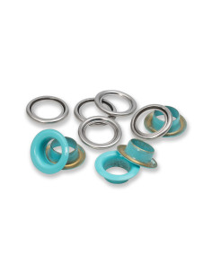 Box of 15 eyelets with 11 mm washers - Mint