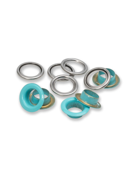 Box of 15 eyelets with 11 mm washers - Mint