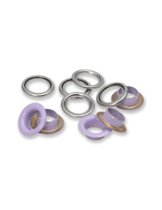 Box of 15 eyelets with 11 mm washers - Lilac
