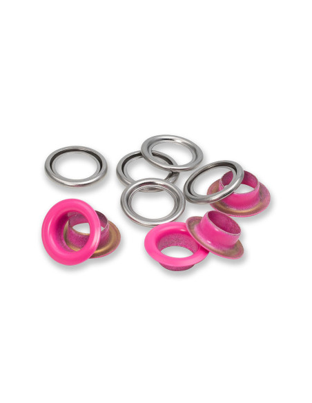 Box of 15 eyelets with 11 mm washers - Fuchsia