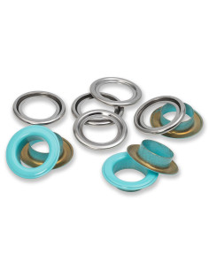 Box of 15 eyelets with 14 mm washers - Mint
