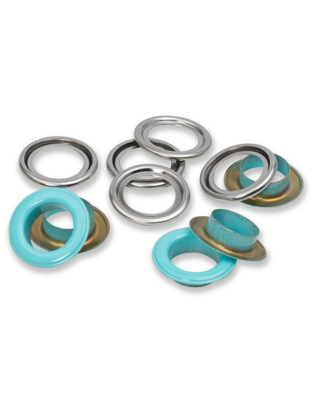 Box of 15 eyelets with 14 mm washers - Mint