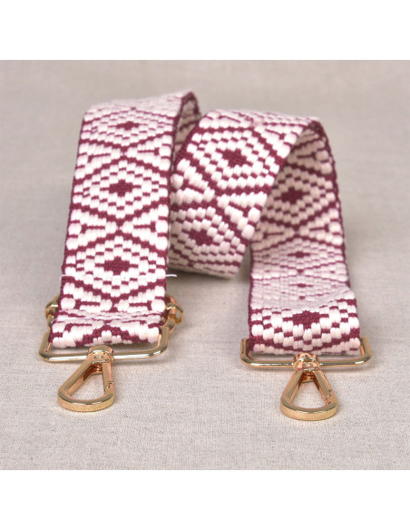 Bag strap with carabiners - Ethnic purple