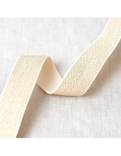 Metallic chevron elastic - Ecru and gold