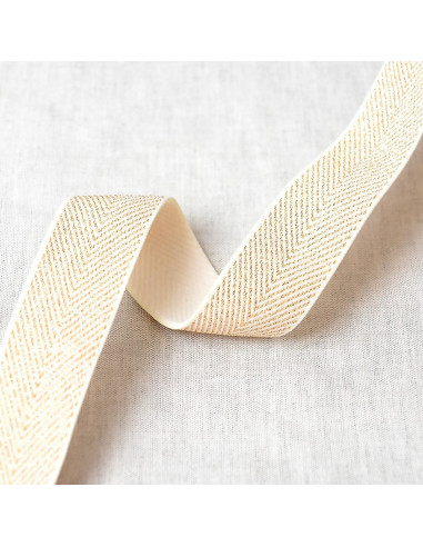 Metallic chevron elastic - Ecru and gold