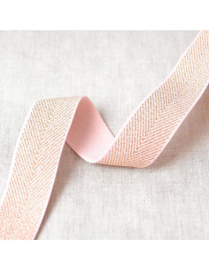 Metallic Chevron Elastic - Pink and Gold