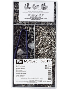 Multipack of 200 Jersey snap buttons - Silver 10mm